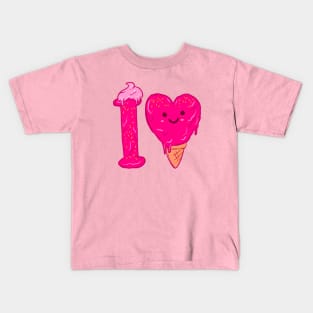 Cute Love Ice Cream Kawaii Kids T-Shirt